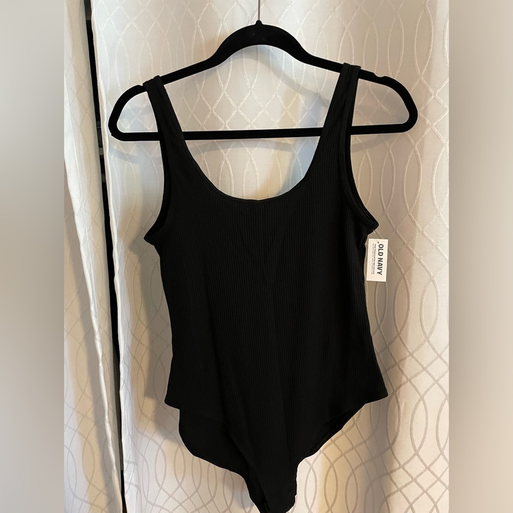 Old Navy black ripped tank top bodysuit SL L